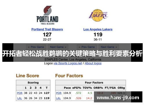 开拓者轻松战胜鹈鹕的关键策略与胜利要素分析